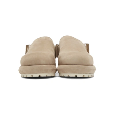 Shop Jacquemus Taupe Nubuck 'les Mules' Shoes In Brown Brown