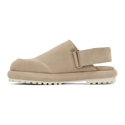 Shop Jacquemus Taupe Nubuck 'les Mules' Shoes In Brown Brown