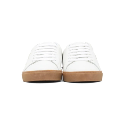 Shop Saint Laurent White And Brown Court Classic Sneakers In 9030 White