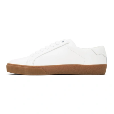 Shop Saint Laurent White And Brown Court Classic Sneakers In 9030 White