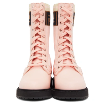 Shop Fendi Pink 'forever ' Rockoko Boots In F1c3a Rosa