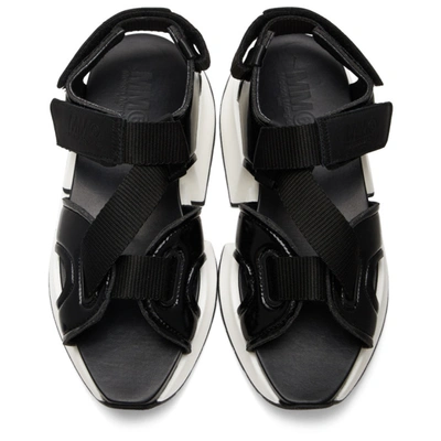 Shop Mm6 Maison Margiela Black Multi Strap Sandals In T8013 Black