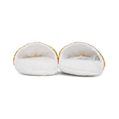 Shop Versace White Baroque Slippers In Z4001 White