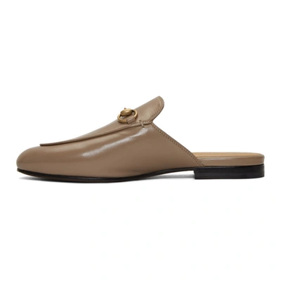 Shop Gucci Beige Princetown Loafers In 2606 Mud