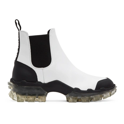 Shop Moncler White Hanya Chelsea Boots In 002 White