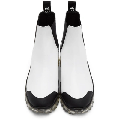 Shop Moncler White Hanya Chelsea Boots In 002 White
