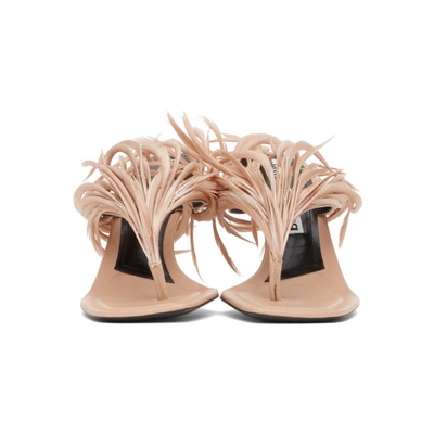 Shop Alexander Wang Beige Feather Ivy Heeled Sandals In 272 Sand St