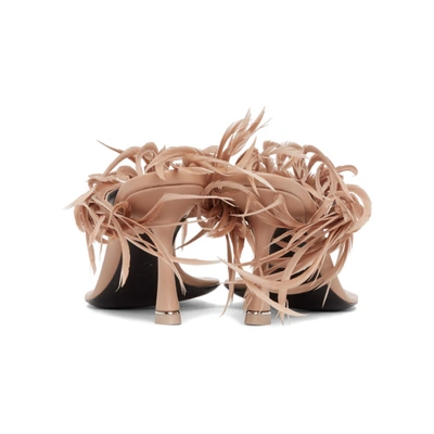 Shop Alexander Wang Beige Feather Ivy Heeled Sandals In 272 Sand St
