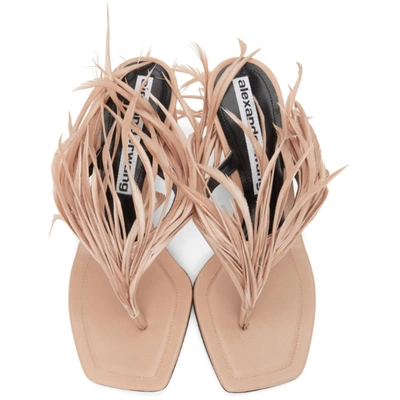 Shop Alexander Wang Beige Feather Ivy Heeled Sandals In 272 Sand St