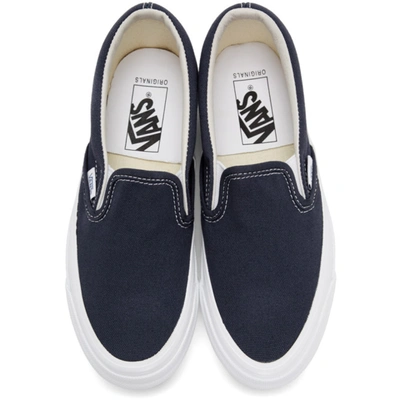 Shop Vans Navy Og Classic Slip-on Lx Sneakers