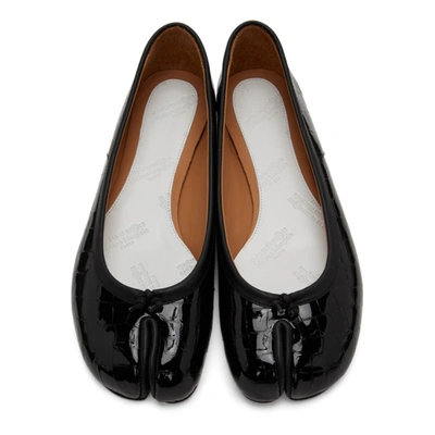 Shop Maison Margiela Black Croc Tabi Ballerina Flats In T8013 Black