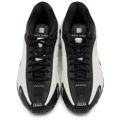 Shop Nike Black & White Shox R4 Sneakers In 050 Platin