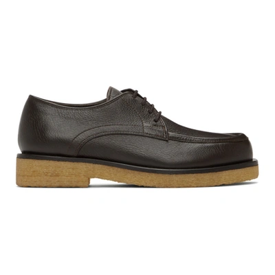 Shop The Row Brown Leather Oxfords In Espresso