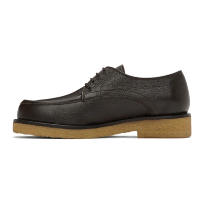 Shop The Row Brown Leather Oxfords In Espresso