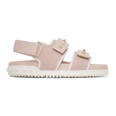 Shop Valentino Pink  Garavani Rockstud Sandals In 47k Rose Q