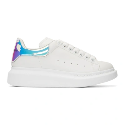 Shop Alexander Mcqueen Ssense Exclusive Off-white Holographic Oversized Sneakers In 9375 White