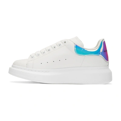 Shop Alexander Mcqueen Ssense Exclusive Off-white Holographic Oversized Sneakers In 9375 White