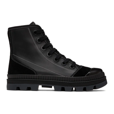 Shop Jimmy Choo Black Leather Nord Sneakers