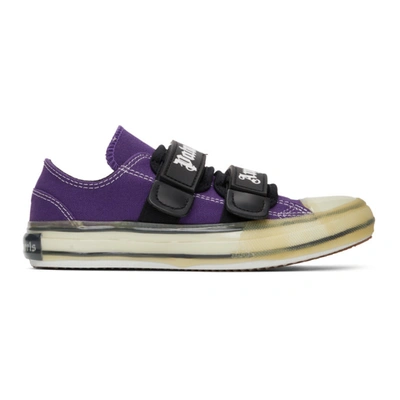 Shop Palm Angels Purple Vulcanized Sneakers In Purple/white