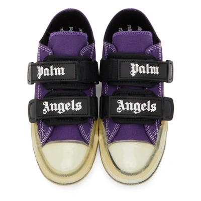 Shop Palm Angels Purple Vulcanized Sneakers In Purple/white