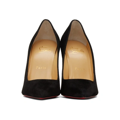 Shop Christian Louboutin Black Suede Kate 100 Heels In Bk01 Black
