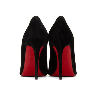 Shop Christian Louboutin Black Suede Kate 100 Heels In Bk01 Black