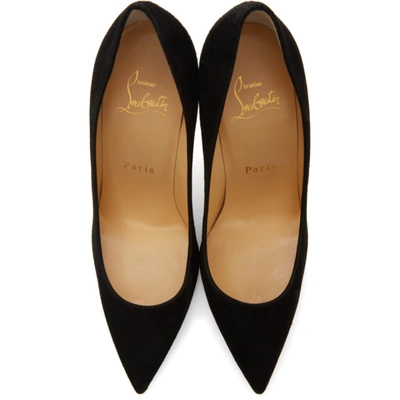 Shop Christian Louboutin Black Suede Kate 100 Heels In Bk01 Black