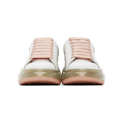 Shop Alexander Mcqueen White & Pink Glitter Sole Oversized Sneakers In 9053 Wh/rsg