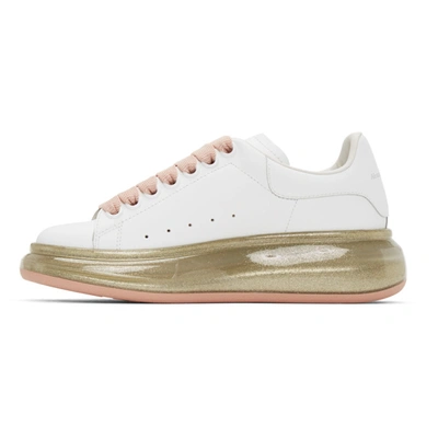 Shop Alexander Mcqueen White & Pink Glitter Sole Oversized Sneakers In 9053 Wh/rsg