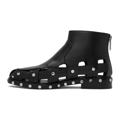 Shop 3.1 Phillip Lim / フィリップ リム 3.1 Phillip Lim Black Studded Cut-out Alexa Boots In Ba001 Black