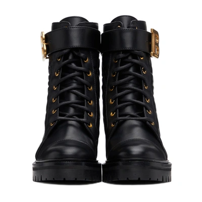 Shop Balmain Black Quilted Ranger Boots