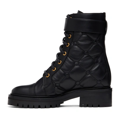 Shop Balmain Black Quilted Ranger Boots