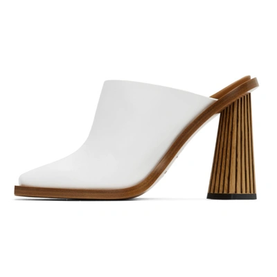 Shop Givenchy White Carved Mule Heels In 100 White