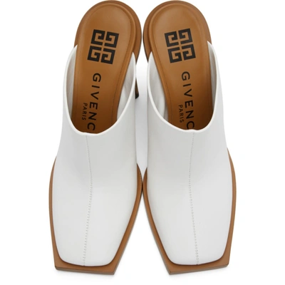 Shop Givenchy White Carved Mule Heels In 100 White