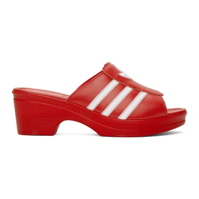 Shop Adidas Lotta Volkova Red Trefoil Heeled Sandals