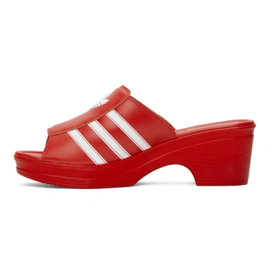 Shop Adidas Lotta Volkova Red Trefoil Heeled Sandals