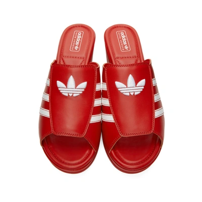 Shop Adidas Lotta Volkova Red Trefoil Heeled Sandals
