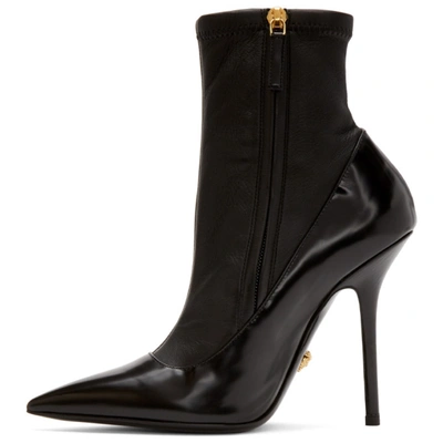 Shop Versace Black Medusa Heeled Boots In D41oh Black