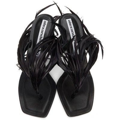 Shop Alexander Wang Black Feather Ivy Heeled Sandals In 001 Black