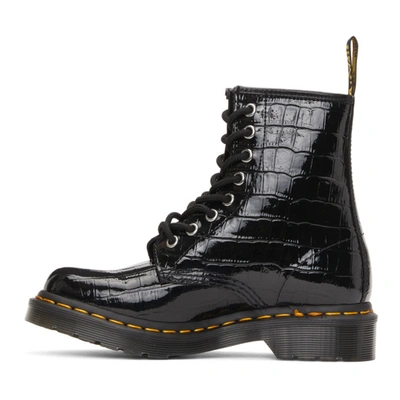 Shop Dr. Martens Black Croc Patent 1460 Boots
