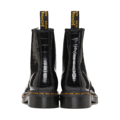 Shop Dr. Martens Black Croc Patent 1460 Boots