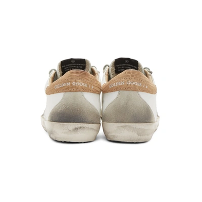 Shop Golden Goose White Lizard Superstar Sneakers