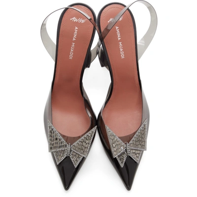 Shop Amina Muaddi Black Awge Edition Crystal Butterfly Phoenix Sling Heels