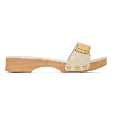 Shop Jacquemus Ssense Exclusive Beige Croc 'les Tatanes' Sandals In Light Beige