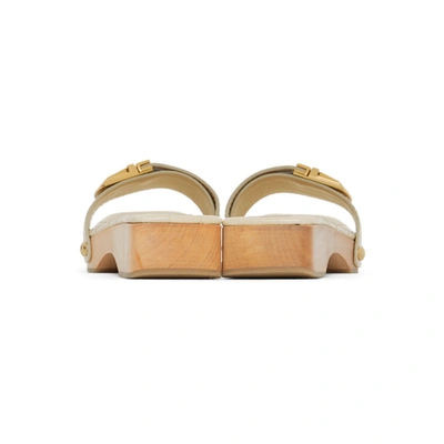 Shop Jacquemus Ssense Exclusive Beige Croc 'les Tatanes' Sandals In Light Beige