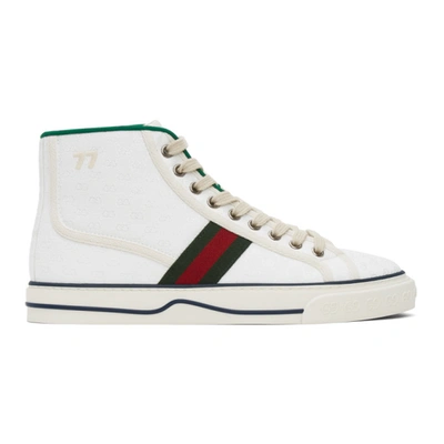 Shop Gucci White ' Tennis 1977' High-top Sneakers In 9074 White