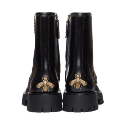 Shop Gucci Black Horsebit Ankle Boots In 1000 Black