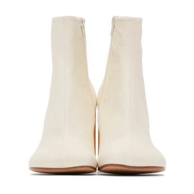 Shop Mm6 Maison Margiela Off-white Ankle Boots In T1003 White