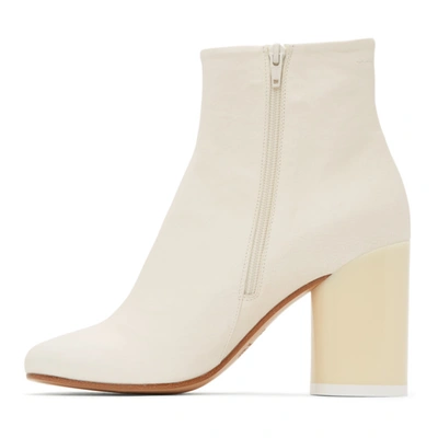 Shop Mm6 Maison Margiela Off-white Ankle Boots In T1003 White