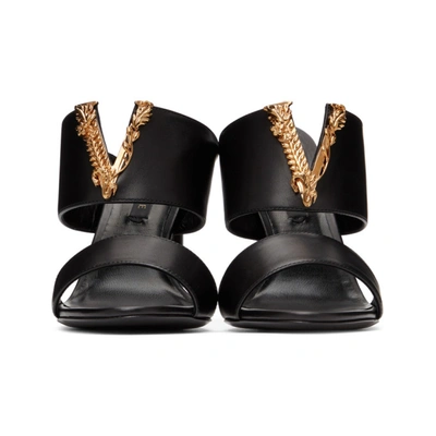 Shop Versace Black Virtus Mule Heels In Kvo41 Black